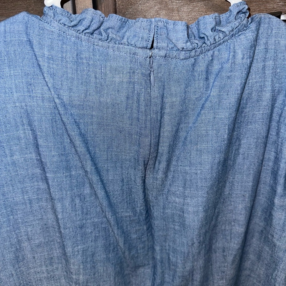J. Crew Chambray Shift Dress with 3/4 sleeves - Picture 2 of 4